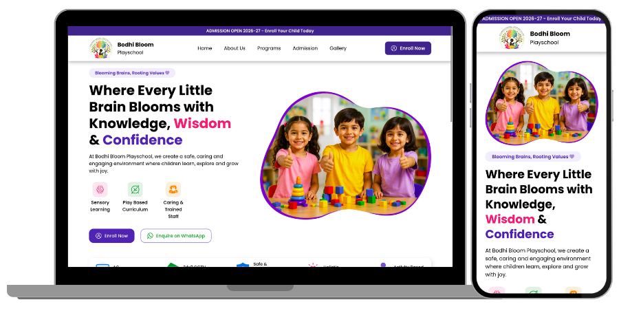 Bodhi Bloom Playschool Website